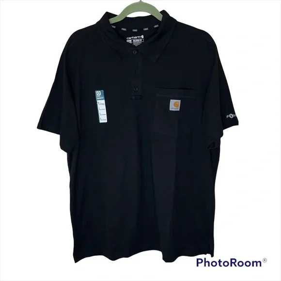 Carhartt Relaxed Fit Black Polo Shirt. Size L - Picture 1 of 8